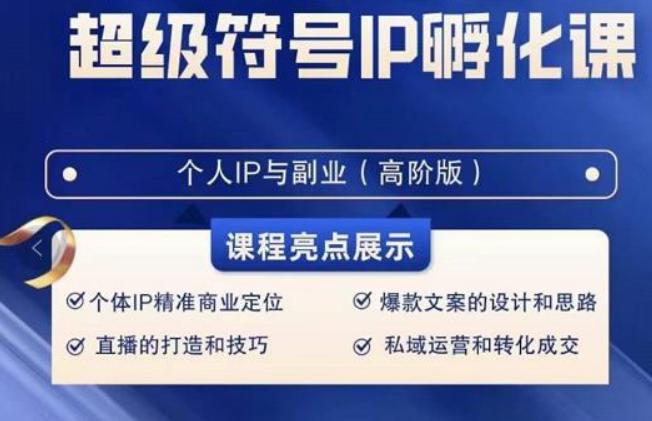 超级符号IP孵化高阶课，建立流量思维底层逻辑，打造属于自己IP（51节课）-识享社