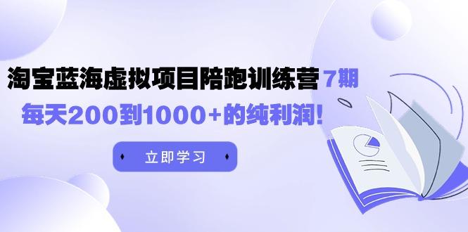 (9541期)黄岛主《淘宝蓝海虚拟项目陪跑训练营7期》每天200到1000+的纯利润-识享社
