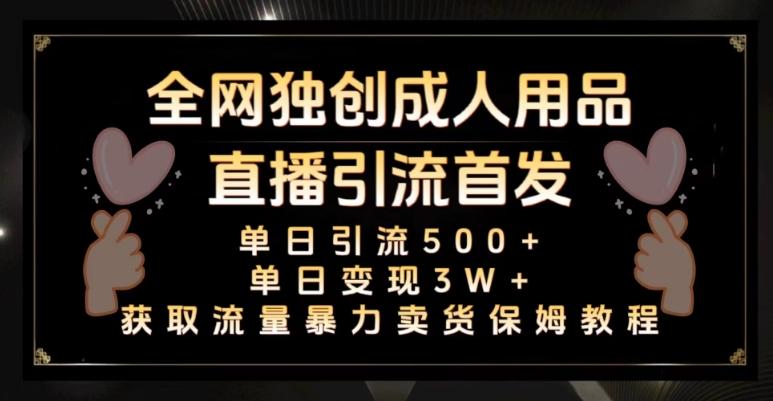全网独创真人主播+无人直播单日引流500+，橙人用品暴力卖货单日变现3W+保姆似教学2.0【揭秘】-识享社
