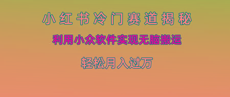小红书冷门赛道揭秘,利用小众软件实现无脑搬运,轻松月入过万-识享社