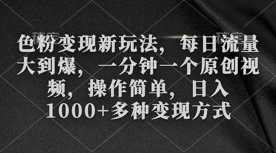 (9282期)色粉变现新玩法，每日流量大到爆，一分钟一个原创视频，操作简单，日入1...-识享社
