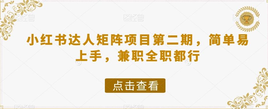 小红书达人矩阵项目第二期，简单易上手，兼职全职都行-识享社