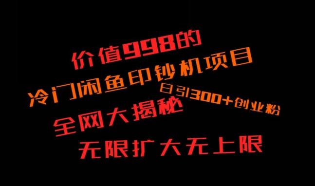 闲鱼流量印钞机项目大揭秘，日引300+创业粉，保姆级实操教程-识享社