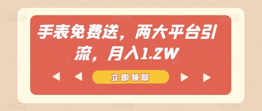 手表免费送，两大平台引流，月入1.2W【揭秘】-识享社
