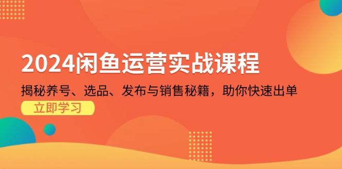 2024闲鱼运营实战课程：揭秘养号、选品、发布与销售秘籍，助你快速出单-识享社