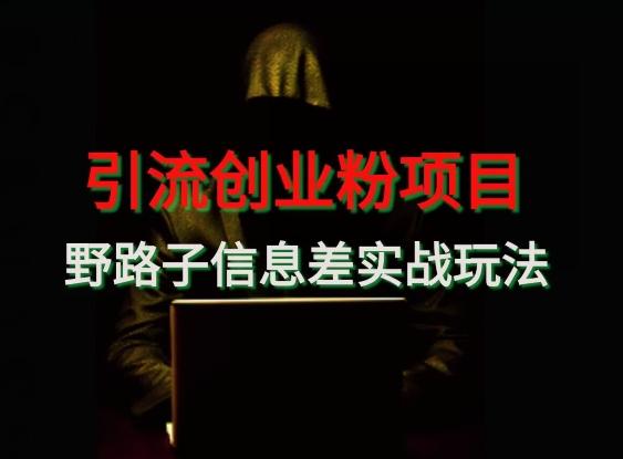 【引流创业粉】野路子信息差玩法实战教学-识享社