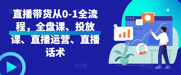 直播带货从0-1全流程，全盘课、投放课、直播运营、直播话术-识享社