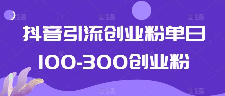 抖音引流创业粉单日100-300创业粉【揭秘】-识享社