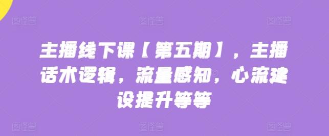 主播线下课【第五期】，主播话术逻辑，流量感知，心流建设提升等等-识享社