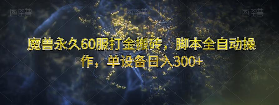 魔兽永久60服打金搬砖，脚本全自动操作，单设备日入300+【揭秘】-识享社