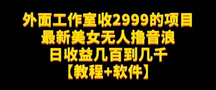 外面工作室收2999的项目最新美女无人撸音浪日收益几百到几千【教程+软件】(仅揭秘)-识享社