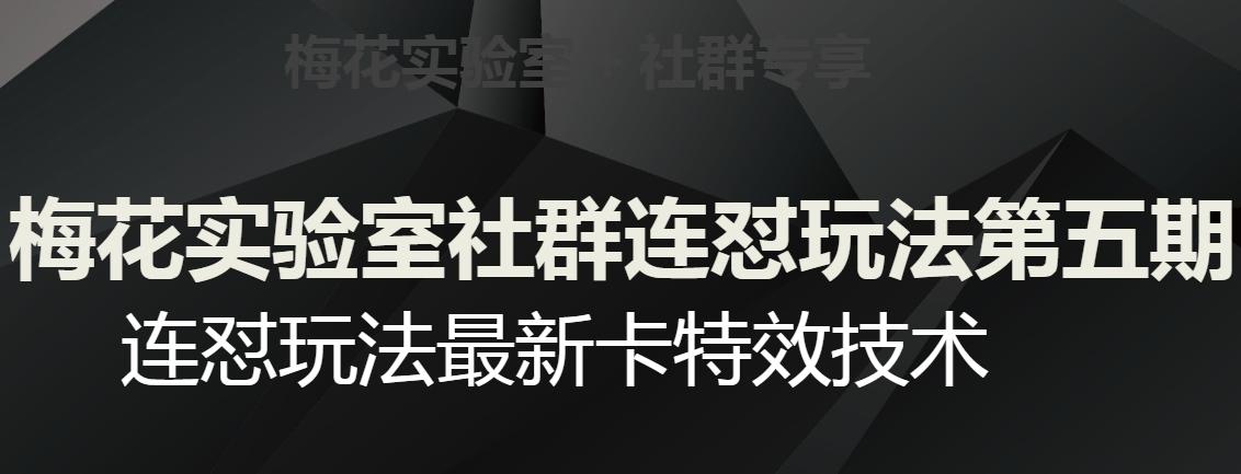 梅花实验室社群连怼玩法第五期，视频号连怼玩法最新卡特效技术-识享社