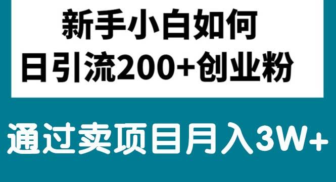 新手小白日引流200+创业粉,通过卖项目月入3W+-识享社