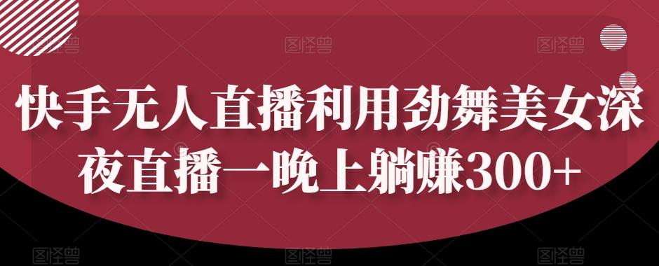 快手无人直播利用劲舞美女深夜直播一晚上躺赚300+-识享社