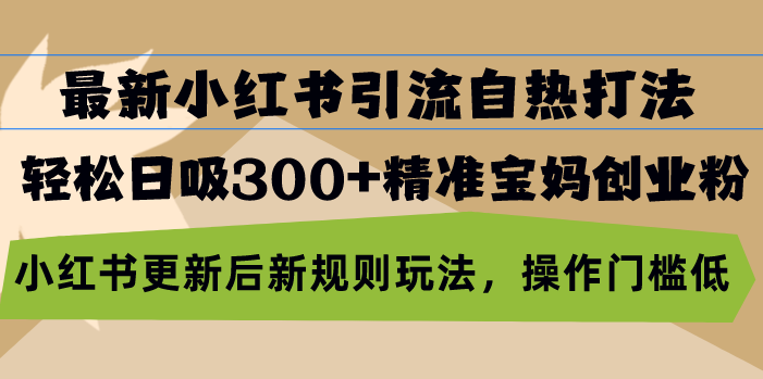 最新小红书引流自热打法,轻松日吸300+精准宝妈创业粉,小红书更新后新...-识享社