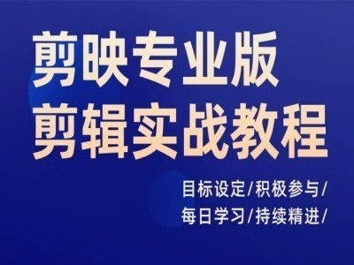 剪映专业版剪辑实战教程，目标设定/积极参与/每日学习/持续精进-识享社