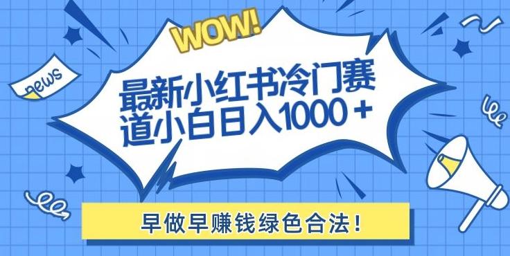 最新小红书冷门赛道日入1000+一部手机小白轻松-识享社