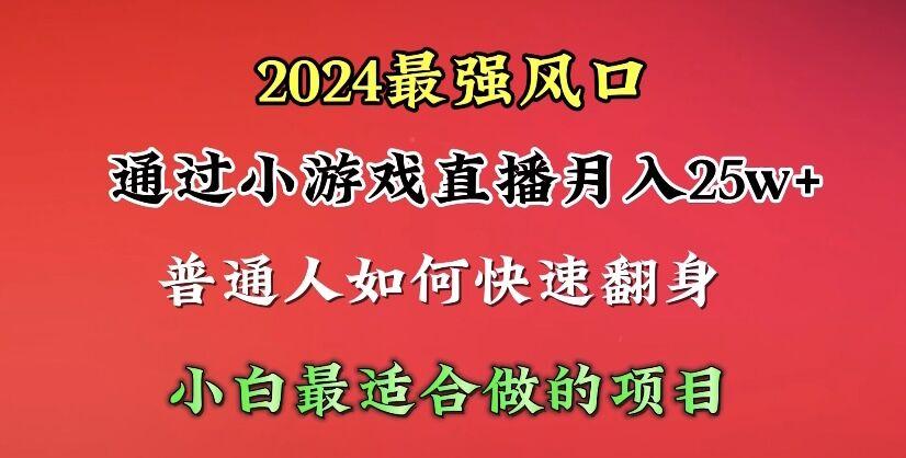 (10020期)2024年最强风口，通过小游戏直播月入25w+单日收益5000+小白最适合做的项目-识享社