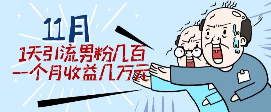 11月最新每天引流男粉300+一个月收益几万元-识享社