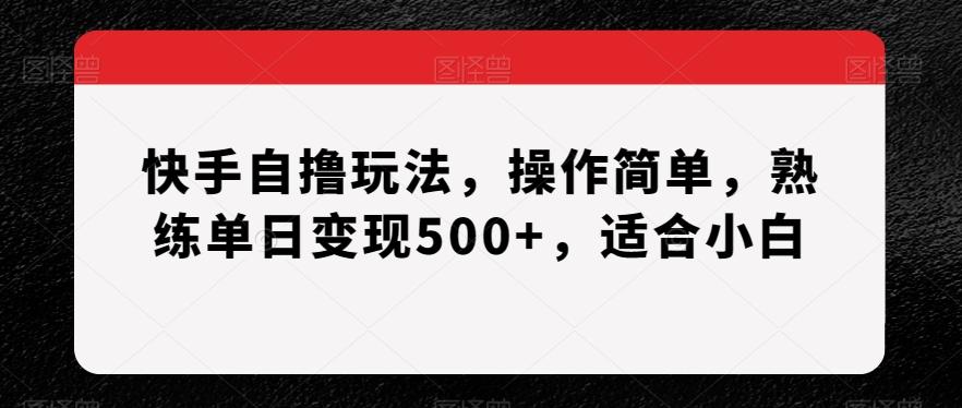 快手自撸玩法，操作简单，熟练单日变现500+，适合小白【揭秘】-识享社