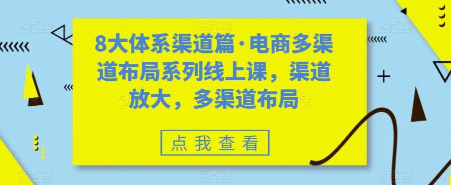8大体系渠道篇·电商多渠道布局系列线上课,渠道放大,多渠道布局-识享社