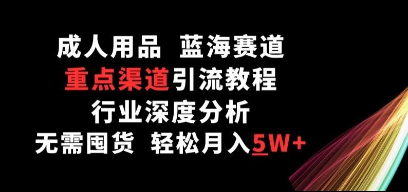 成人用品,蓝海赛道,重点渠道引流教程,行业深度分析,无需囤货,轻松月入5W+【揭秘】-识享社