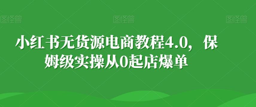 小红书无货源电商教程4.0，保姆级实操从0起店爆单【拆解】-识享社