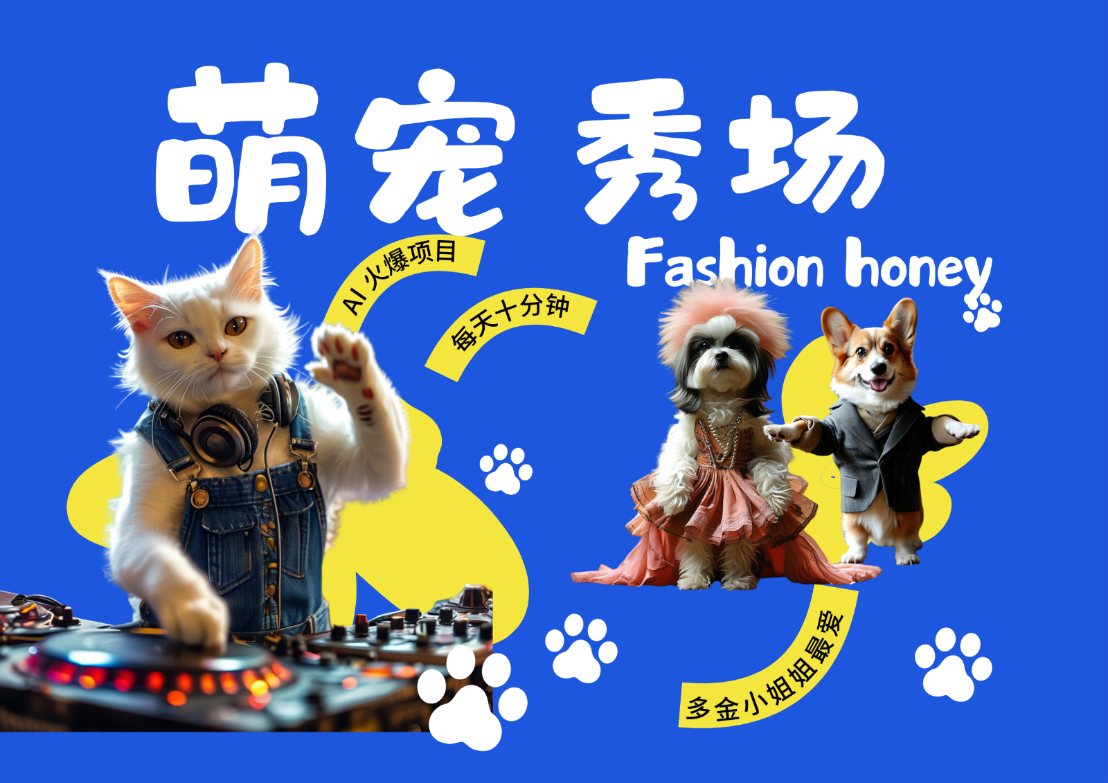 酷飒动物跳舞走秀 时尚喵FASHION汪 多金小姐姐最爱的 轻松月入破W-识享社