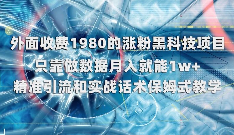 外面收费1980的涨粉黑科技项目，只靠做数据月入就能1w+【揭秘】-识享社