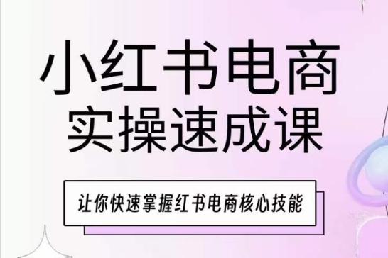 小红书电商实操速成课，让你快速掌握红书电商核心技能-识享社