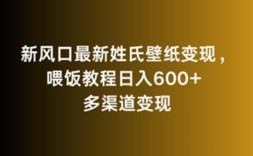 新风口最新姓氏壁纸变现，喂饭教程日入600+【揭秘】-识享社