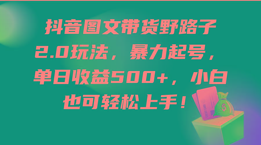 (9790期)抖音图文带货野路子2.0玩法，暴力起号，单日收益500+，小白也可轻松上手！-识享社