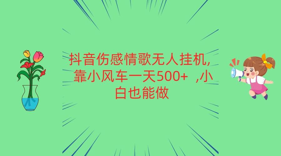 抖音伤感情歌无人挂机 靠小风车一天500+ 小白也能做-识享社