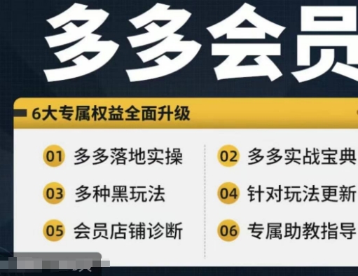拼多多会员,拼多多实战宝典+实战落地实操,从新手到高阶内容全面覆盖-识享社