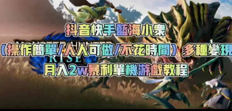 抖音快手蓝海项目：单机游戏变现教程，操作简单适合小白，打包售卖日入几百+-识享社