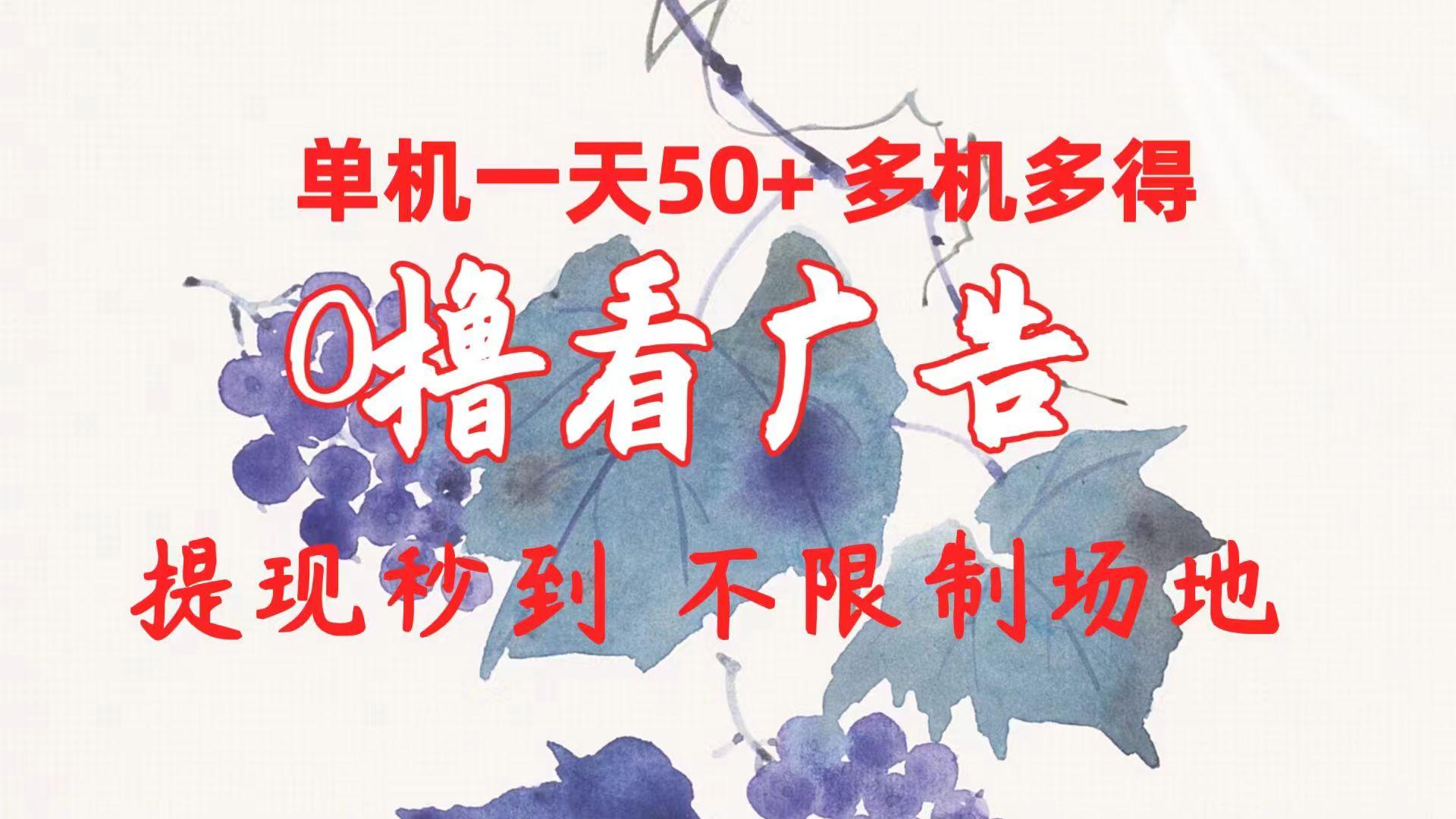 0撸看广告 单机一天50+多机多得 提现秒到 不限制场地操作-识享社