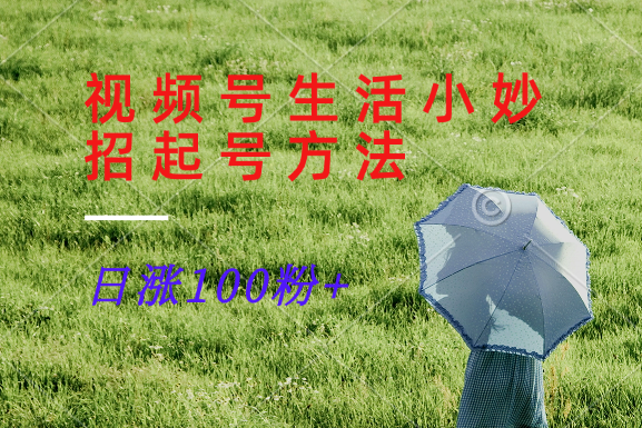 视频号生活小妙招分享赛道, 起号涨粉新方法,日涨100粉-识享社