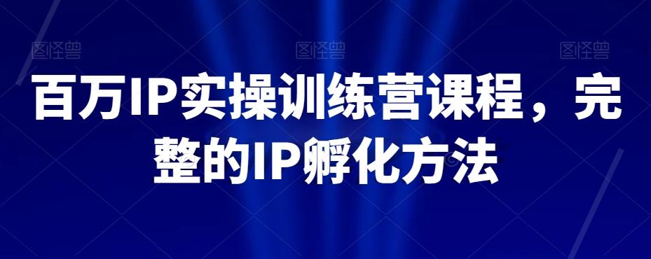 百万IP实操训练营课程，完整的IP孵化方法-识享社