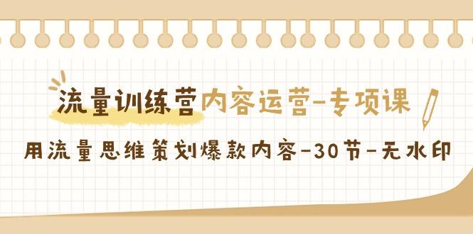 流量训练营之内容运营专项课,用流量思维策划爆款内容(30节课)-识享社