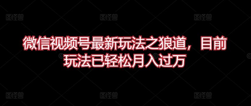 微信视频号最新玩法之狼道，目前玩法已轻松月入过万【揭秘】-识享社