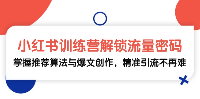 小红书训练营解锁流量密码，掌握推荐算法与爆文创作，精准引流不再难-识享社