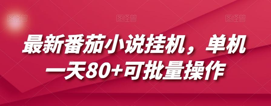 最新番茄小说挂机，单机一天80+可批量操作【揭秘】-识享社